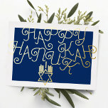 Uw kleuren Star of David Menorah Happy Chanoeka Folie Feestdagenkaart<br><div class="desc">Ster van David Menorah Happy Chanoeka</div>