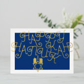 Uw kleuren Star of David Menorah Happy Chanoeka Folie Feestdagenkaart (Staand Voorkant)