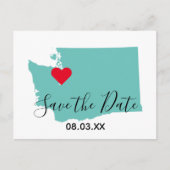 Uw kleuren Washington Kaart Vorm sparen de Datum (Voorkant)