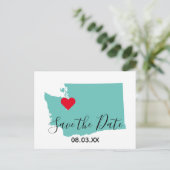 Uw kleuren Washington Kaart Vorm sparen de Datum (Staand voorkant)
