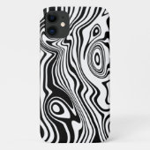 Uw kleuren Waves Zwart Wit Ontwerp iPhone Case (Achterkant)