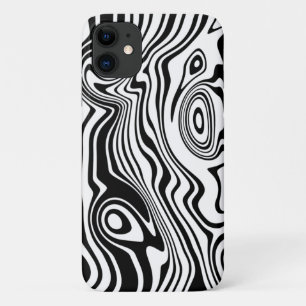 Uw kleuren Waves Zwart Wit Ontwerp iPhone Case