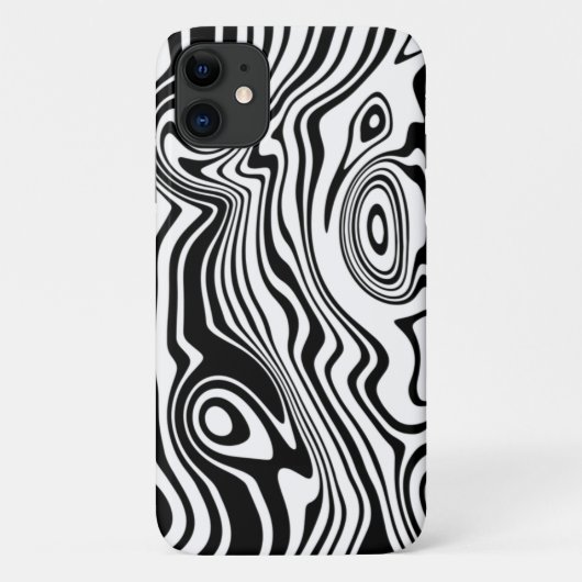 Uw kleuren Waves Zwart Wit Ontwerp iPhone Case (Achterkant)
