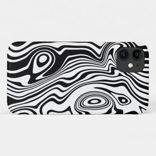 Uw kleuren Waves Zwart Wit Ontwerp iPhone Case (Achterkant (horizontaal))