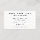 Uw kleuren zwart en wit visitekaartje sjabloon (Achterkant)