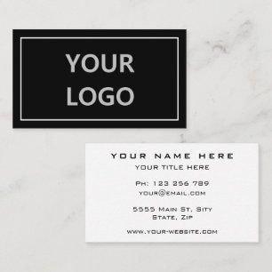 Uw kleuren zwart en wit visitekaartje sjabloon