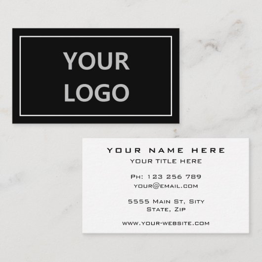 Uw kleuren zwart en wit visitekaartje sjabloon (Voorkant / Achterkant)