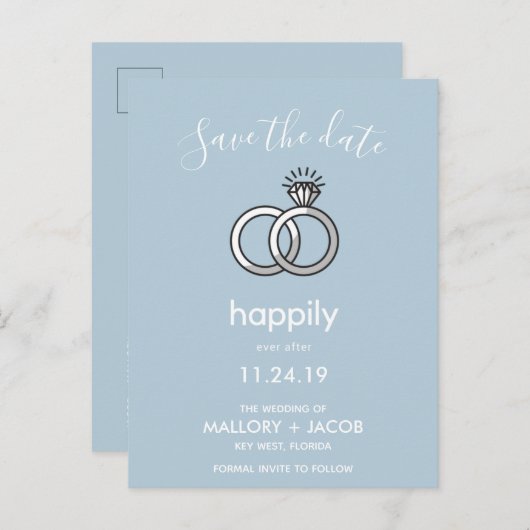 Uw kleurkeuze nog lang en gelukkig na het opslaan  aankondigingskaart (Voorkant / Achterkant)