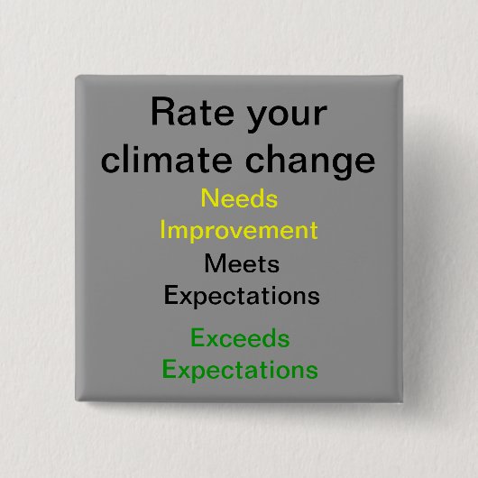 Uw klimaatverandering beoordelen vierkante button 5,1 cm (Voorkant)