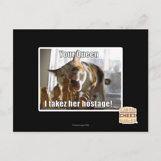 Uw koningin, ik gijzelde haar briefkaart (Voorkant)