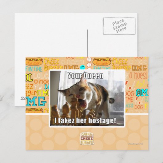 Uw koningin, ik gijzelde haar briefkaart (Voorkant / Achterkant)