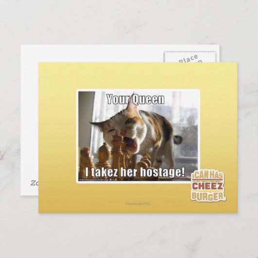 Uw koningin, ik gijzelde haar briefkaart (Voorkant / Achterkant)