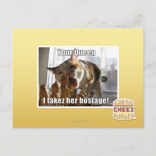 Uw koningin, ik gijzelde haar briefkaart (Voorkant)