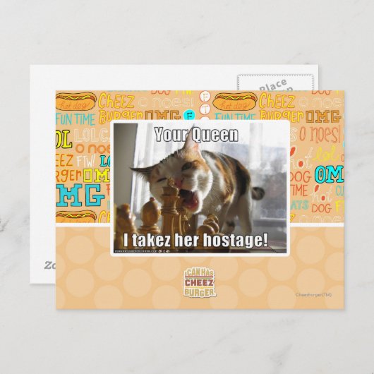 Uw koningin, ik gijzelde haar briefkaart (Voorkant / Achterkant)