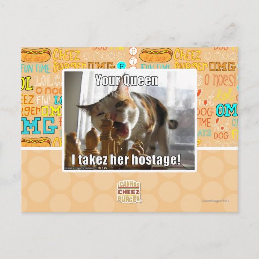 Uw koningin, ik gijzelde haar briefkaart (Voorkant)