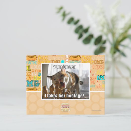 Uw koningin, ik gijzelde haar briefkaart (Staand voorkant)