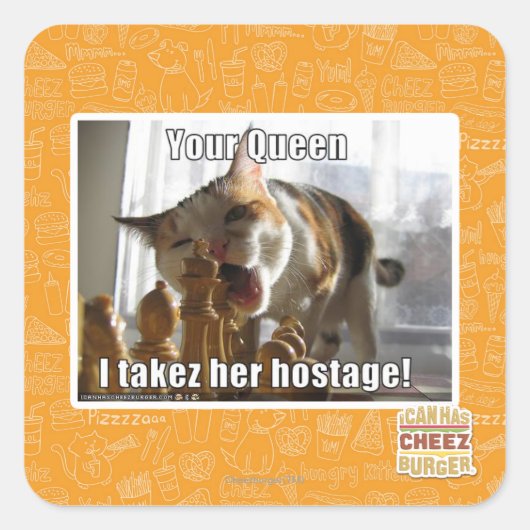 Uw koningin, ik gijzelde haar vierkante sticker (Voorkant)