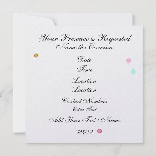 Uw Koninklijke Evenement - SRF Kaart (Achterkant)