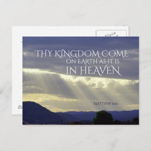 Uw Koninkrijk komt op aarde als in de hemel, gewoo Briefkaart (Voorkant / Achterkant)
