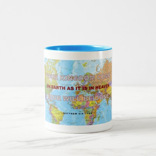 Uw koninkrijk komt - Uw zal gedaan worden Tweekleurige Koffiemok (Center)