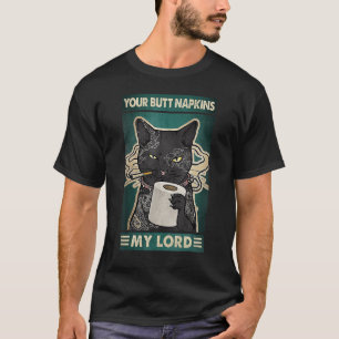 Uw kont servetten My Lord Black Cat Tattoos Artis T-shirt