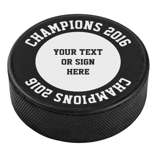 Uw Kromme & stevige Tekst of teken Hockey Puck (3/4)