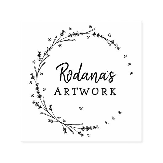 Uw Kunst Lavendel Hartjes Krans Zelfinktende Stempel (Design)