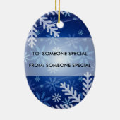 Uw Label voor fotocadeautjes en versiering Keramisch Ornament (Achterkant)