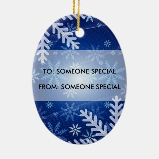 Uw Label voor fotocadeautjes en versiering Keramisch Ornament (Achterkant)