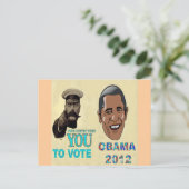 Uw land heeft u nodig om OBAMA 2012 te stemmen Briefkaart (Staand voorkant)