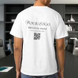 Uw lange bedrijf Logo QR code scantekst T-shirt