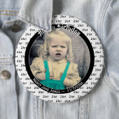 Uw leeftijd en foto: Verjaardagnummerpatroon zwart Ronde Button 6,0 Cm (In situ)