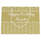 Uw leeftijd Nummer Patroon - Goud & Wit Groot Cadeauzakje (Voorkant)