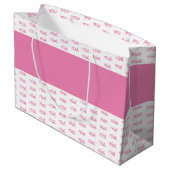 Uw leeftijd Nummer Patroon - Roze & Wit Groot Cadeauzakje (Achterkant Gekanteld)