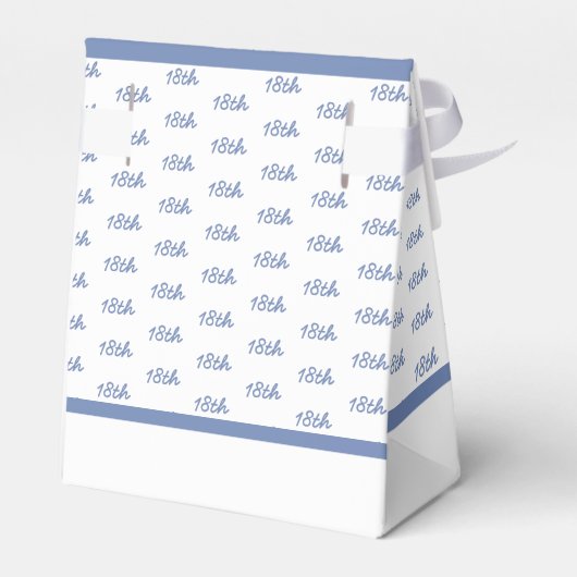 Uw leeftijd Offset Getal Patroon - Blauw/Wit Bedankdoosjes (Achterkant)