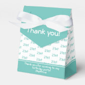 Uw leeftijd Offset Getal Patroon - Blauwgroen/Wit Bedankdoosjes (Voorkant Zijde)