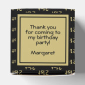 Uw leeftijd Offset Getal Patroon - Goud/Zwart Bedankdoosjes (Bovenkant)