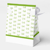 Uw leeftijd Offset Getal Patroon - Groen/Wit Bedankdoosjes (Achterkant)
