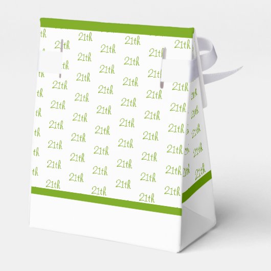 Uw leeftijd Offset Getal Patroon - Groen/Wit Bedankdoosjes (Achterkant)