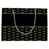 Uw leeftijd Offset Getal Patroon - Zwart/Goud Groot Cadeauzakje (Achterkant)