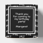 Uw leeftijd offset nummerpatroon - zwart/wit bedankdoosjes (Bovenkant)