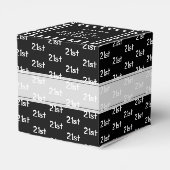 Uw leeftijd offset nummerpatroon - zwart/wit bedankdoosjes (Achterkant)