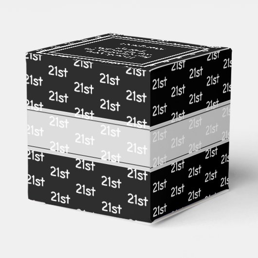 Uw leeftijd offset nummerpatroon - zwart/wit bedankdoosjes (Achterkant)