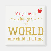 Uw leraar naam gouden typografie script citaat magneet (Voorkant)