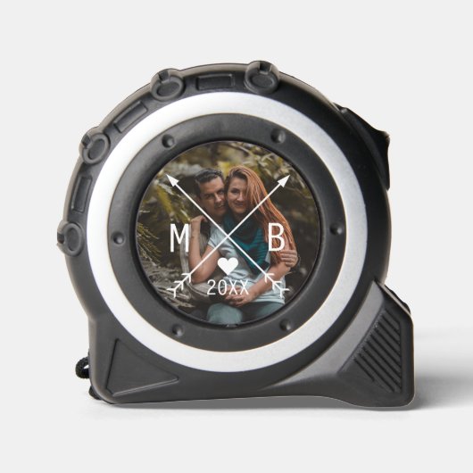 Uw Leuke Classy Monogrammed Liefde Hart Pijlen Rolmaat (Voorkant)