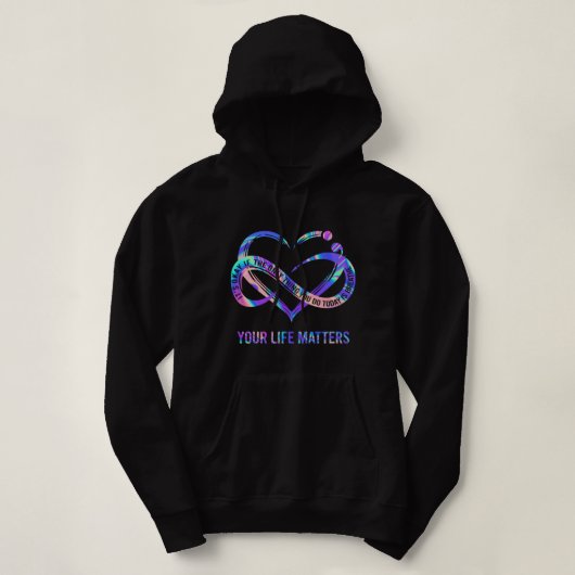Uw leven is belangrijk voor zelfmoordpreventie hoodie (Design voorkant)