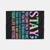 Uw leven is gelukkig zelfmoordbewustzijn ondersteu fleece deken (Voorkant (Horizontaal))