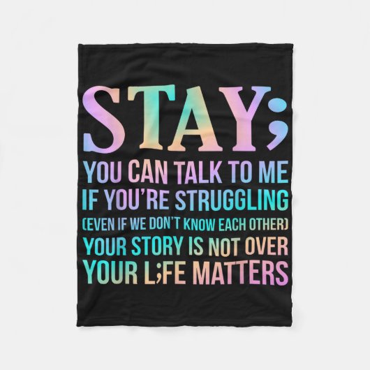 Uw leven is gelukkig zelfmoordbewustzijn ondersteu fleece deken (Voorkant)