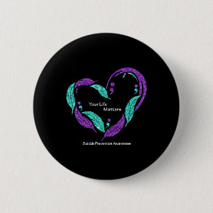 Uw levensproblemen Semicolon zelfmoordpreventie AW Ronde Button 5,7 Cm