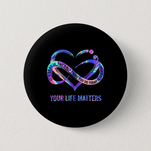 Uw levensproblemen Zelfmoordpreventie Bewustzijn Ronde Button 5,7 Cm (Voorkant)